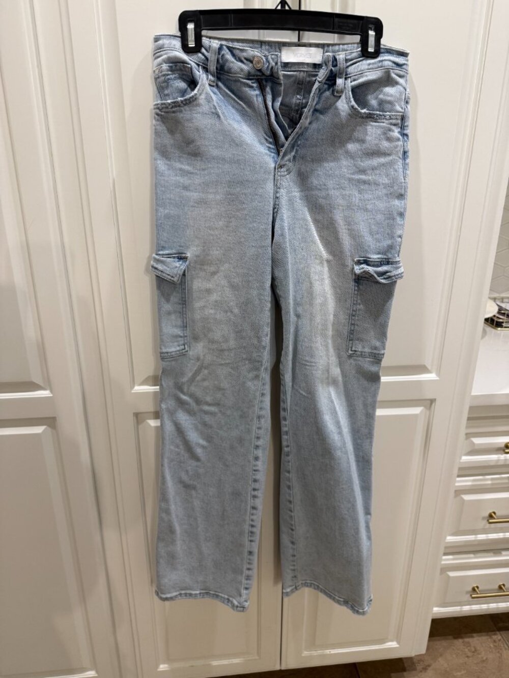 VERVET Denim 90's Vintage Super High Rise Cargo Straight Jeans- - Picture 4 of 7